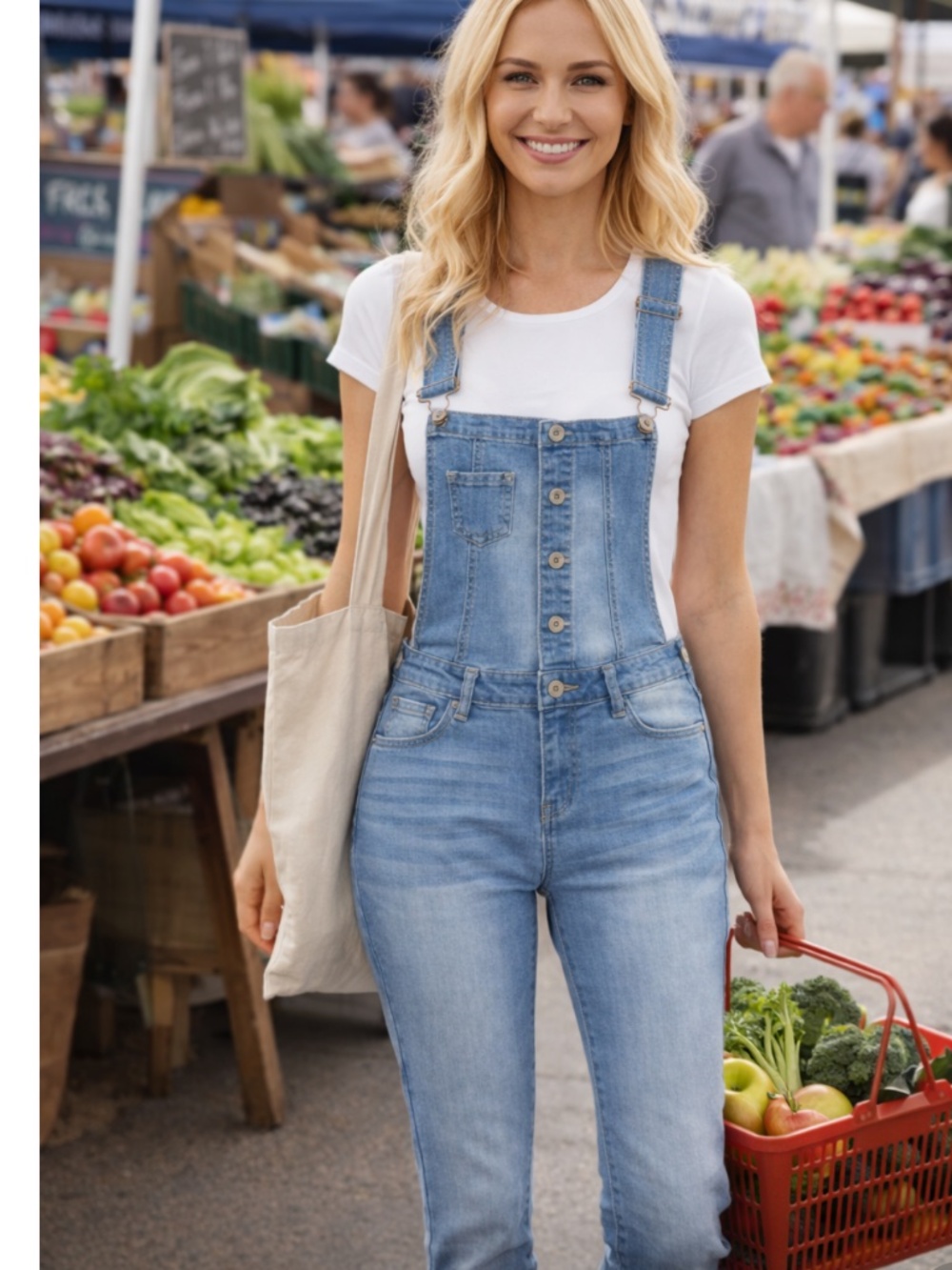 Light denim overalls super cute